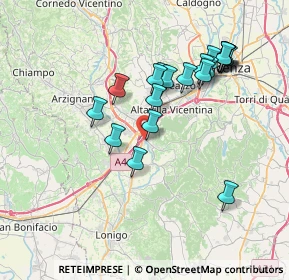 Mappa Via delle Fontanine, 36040 Brendola VI, Italia (7.1165)