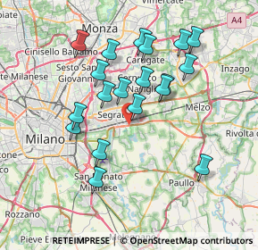 Mappa Via Deledda, 20096 Pioltello MI, Italia (6.83579)