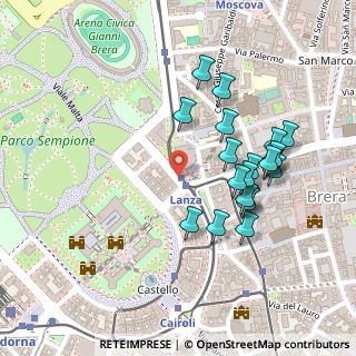Mappa Largo Greppi, 20121 Milano MI, Italia (0.228)