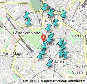 Mappa Largo Greppi, 20121 Milano MI, Italia (0.8505)