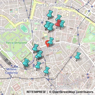 Mappa Via Fiori Chiari, 20121 Milano MI, Italia (0.4715)