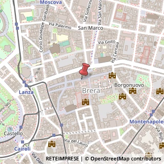 Mappa Via Fiori Chiari, 1, 20121 Milano, Milano (Lombardia)