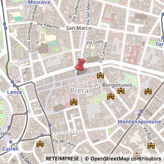 Mappa Via Brera, 28/A, 20121 Milano, Milano (Lombardia)