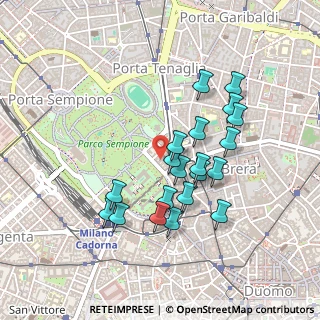 Mappa Via Antonio Beretta, 20121 Milano MI, Italia (0.4095)
