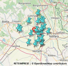 Mappa Via per Greggio snc, 28060 Recetto NO, Italia (10.0605)