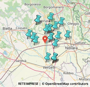 Mappa Via per Greggio snc, 28060 Recetto NO, Italia (10.5555)