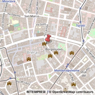 Mappa Via Borgonuovo, 24, 20121 Milano, Milano (Lombardia)