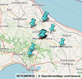 Mappa Via Giuseppe Guglielmi - II Traversa, 74015 Martina Franca TA, Italia (7.91118)