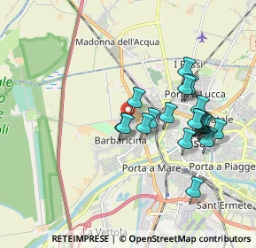 Mappa Via Giuseppe Massarenti, 56122 Pisa PI, Italia (1.7525)
