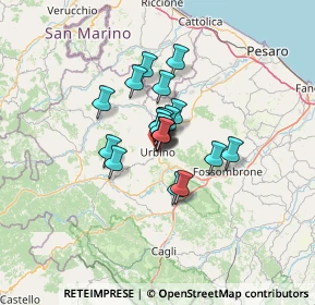 Mappa Via Francesco Puccinotti, 61029 Urbino PU, Italia (7.5385)