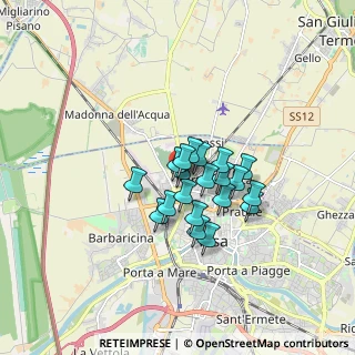 Mappa Via dei Bersaglieri, 56123 Pisa PI, Italia (1.141)