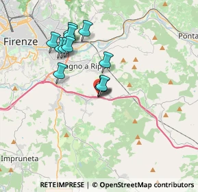 Mappa Autostrada A1 Napoli-Milano, 50012 Bagno A Ripoli FI, Italia (3.16833)