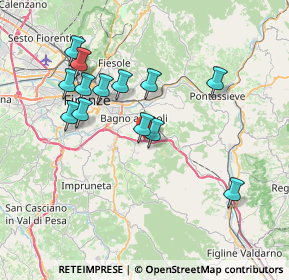 Mappa Autostrada A1 Napoli-Milano, 50012 Bagno A Ripoli FI, Italia (7.28769)