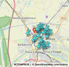 Mappa Via Tevere, 56122 Pisa PI, Italia (1.226)