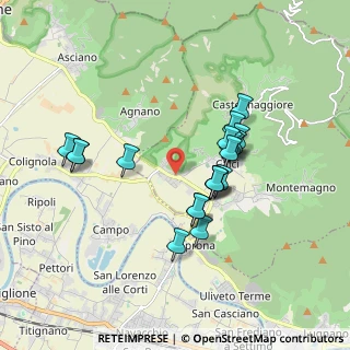 Mappa Passo Pellegrini, 56011 Calci PI, Italia (1.6145)