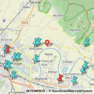 Mappa Via dell'Argine Colignola, 56017 San Giuliano Terme PI, Italia (3.46867)