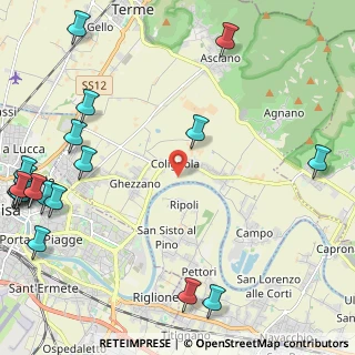 Mappa Via dell'Argine Colignola, 56017 San Giuliano Terme PI, Italia (3.479)