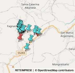 Mappa S.s. 283 bivio galleria San Lauro, 87013 Fagnano Castello CS, Italia (1.85769)