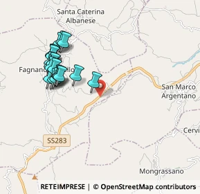 Mappa S.s. 283 bivio galleria San Lauro, 87013 Fagnano Castello CS, Italia (2.1575)