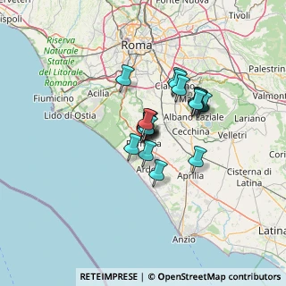 Mappa Via S. di Santarosa, 00071 Pomezia RM, Italia (8.6305)