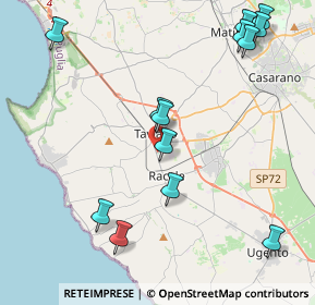 Mappa Via Francesco Guicciardini, 73057 Taviano LE, Italia (5.38462)