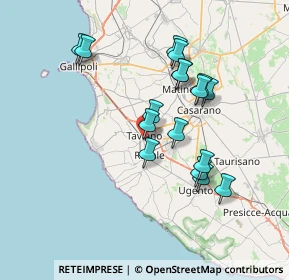 Mappa Via Vittorio Emanuele III, 73057 Taviano LE, Italia (7.17412)