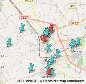 Mappa Via Camillo Benso Conte di Cavour, 73057 Taviano LE, Italia (2.249)