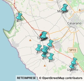 Mappa Via Camillo Benso Conte di Cavour, 73057 Taviano LE, Italia (4.04643)