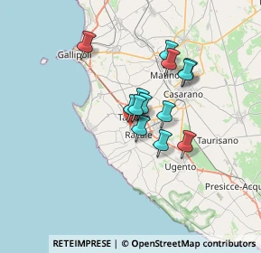 Mappa Via Belgio, 73057 Taviano LE, Italia (5.15846)