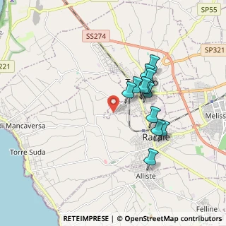 Mappa Via Danimarca, 73057 Taviano LE, Italia (1.63667)
