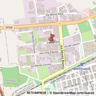 Mappa Via Pasubio, 11, 73040 Melissano, Lecce (Puglia)