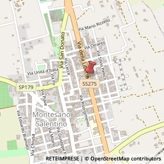 Mappa Via della Libertà, 78, 73030 Montesano Salentino, Lecce (Puglia)