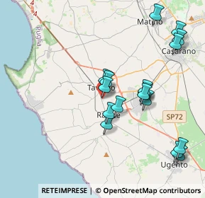 Mappa Da Padova, 73057 Taviano LE, Italia (4.38235)