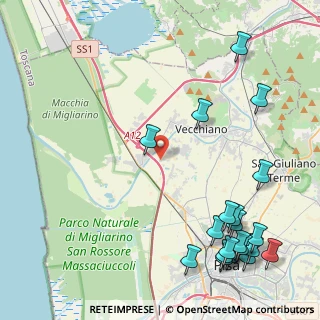 Mappa Via A. Giordano Arena Metato, 56017 San Giuliano Terme PI, Italia (6.192)