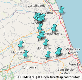 Mappa Piazza del Comune, 62010 Montelupone MC, Italia (6.627)