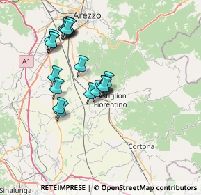 Mappa Via Tevere, 52043 Castiglion Fiorentino AR, Italia (6.984)