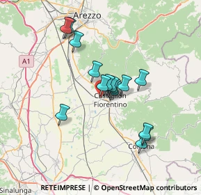 Mappa Via Tevere, 52043 Castiglion Fiorentino AR, Italia (5.79533)