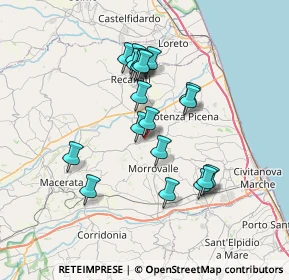 Mappa Via Gabriele Galantara, 62010 Montelupone MC, Italia (6.36316)