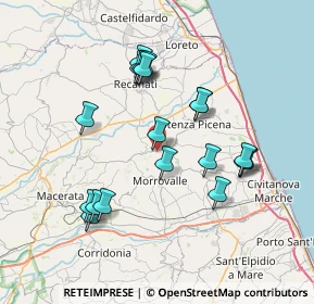 Mappa Via A. De Gasperi, 62010 Montelupone MC, Italia (7.29737)