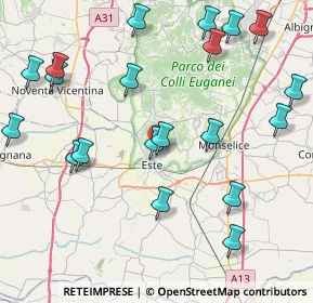 Mappa Via Chiesette Branchine, 35042 Este PD, Italia (9.947)