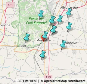 Mappa Via Cervi Fratelli, 35043 Monselice PD, Italia (6.565)