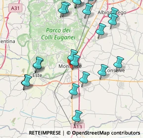 Mappa Via Portavallesella, 35043 Monselice PD, Italia (9.428)