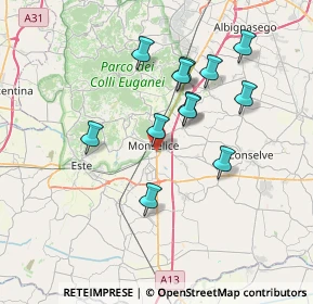 Mappa Via Portavallesella, 35043 Monselice PD, Italia (6.44833)