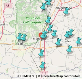Mappa Via Tassello, 35043 Monselice PD, Italia (8.632)