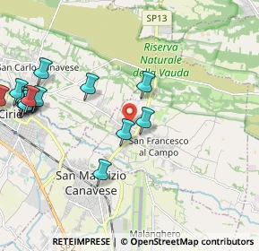 Mappa Via San Carlo, 10070 San Francesco Al Campo TO, Italia (2.56667)