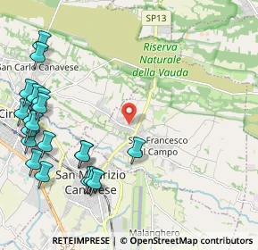 Mappa Via San Carlo, 10070 San Francesco Al Campo TO, Italia (2.8295)