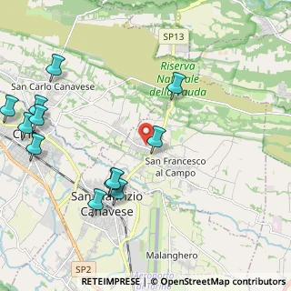 Mappa Via S. Carlo, 10070 San Francesco Al Campo TO, Italia (2.6375)