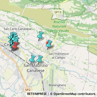 Mappa Via S. Carlo, 10070 San Francesco Al Campo TO, Italia (2.8425)