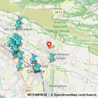 Mappa Via S. Carlo, 10070 San Francesco Al Campo TO, Italia (2.8365)