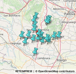 Mappa Via Santigo, 35046 Saletto PD, Italia (9.7005)